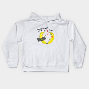 Banana Duct-Taped to a Wall will you marry me Kids Hoodie